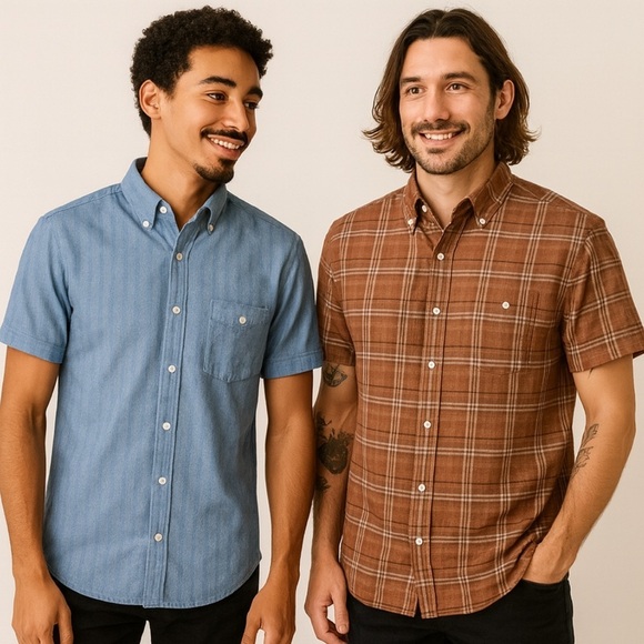 Weatherproof Other - Weatherproof Vintage set of 2 Men’s Washable Linen SS Button Down Shirts, XL